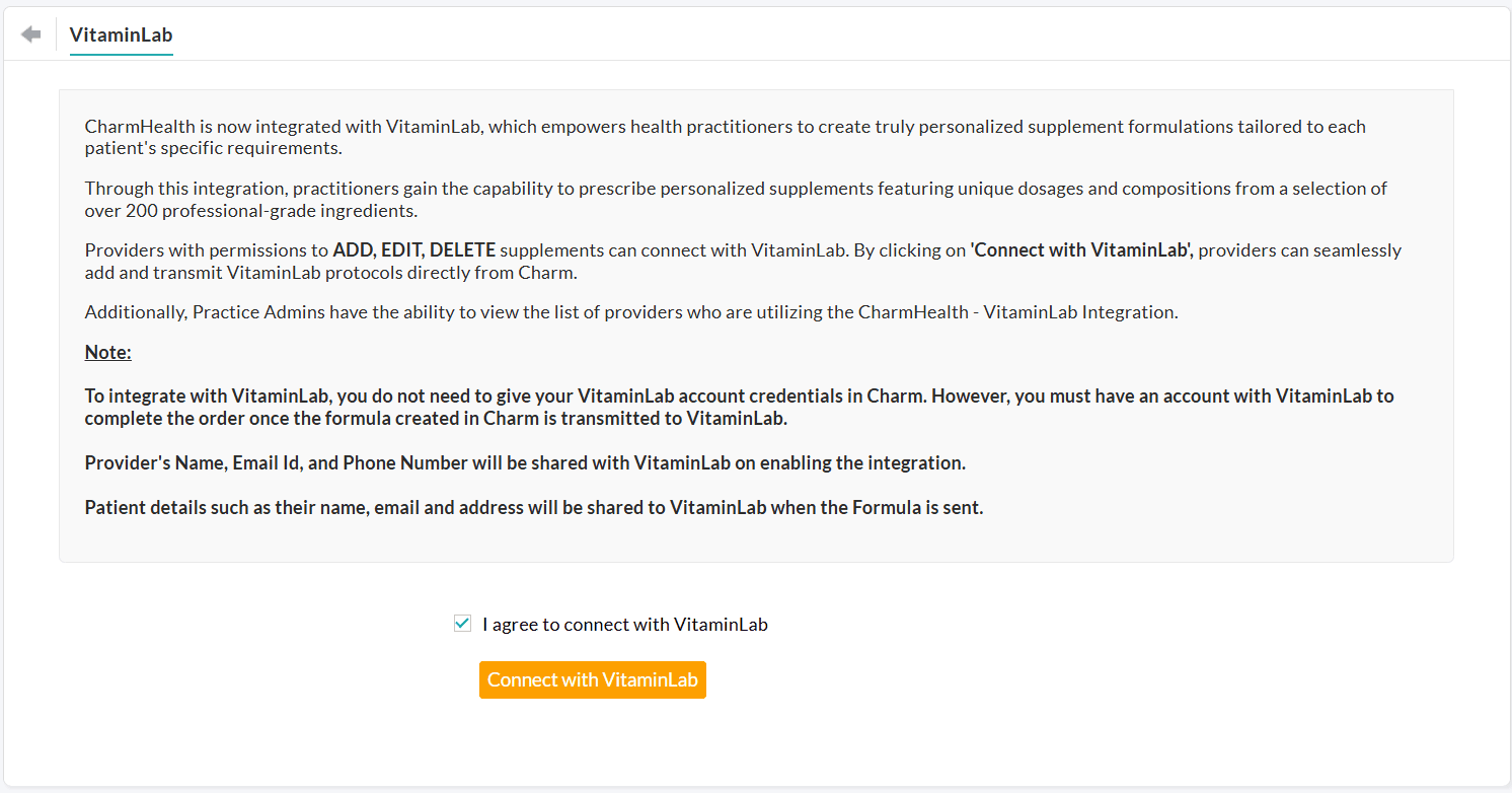 Connect with VitaminLab