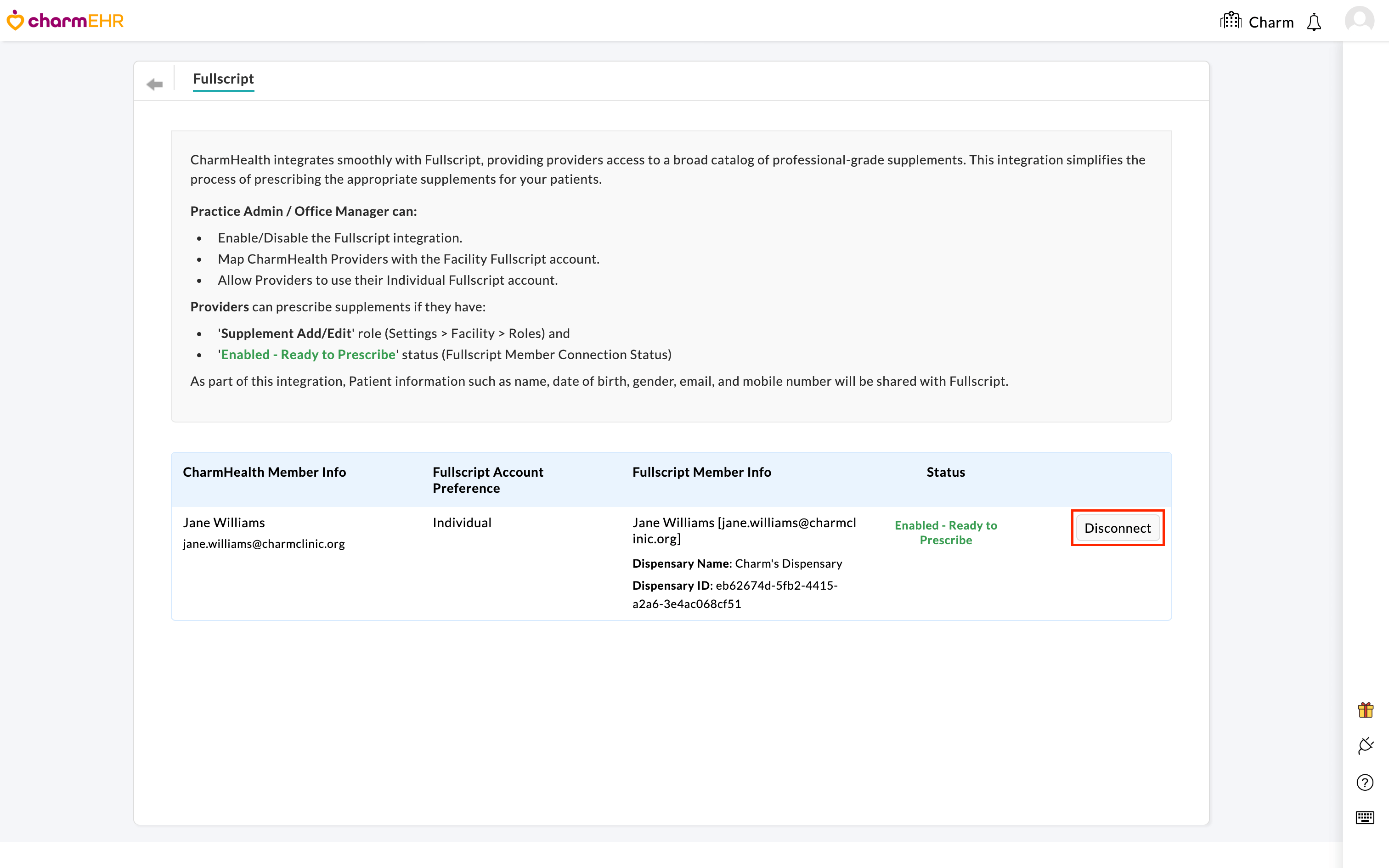Disconnect Individual Account