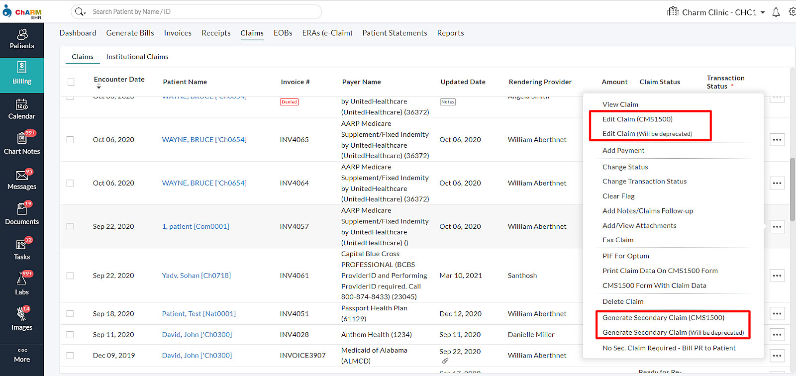Edit or Generate Claim