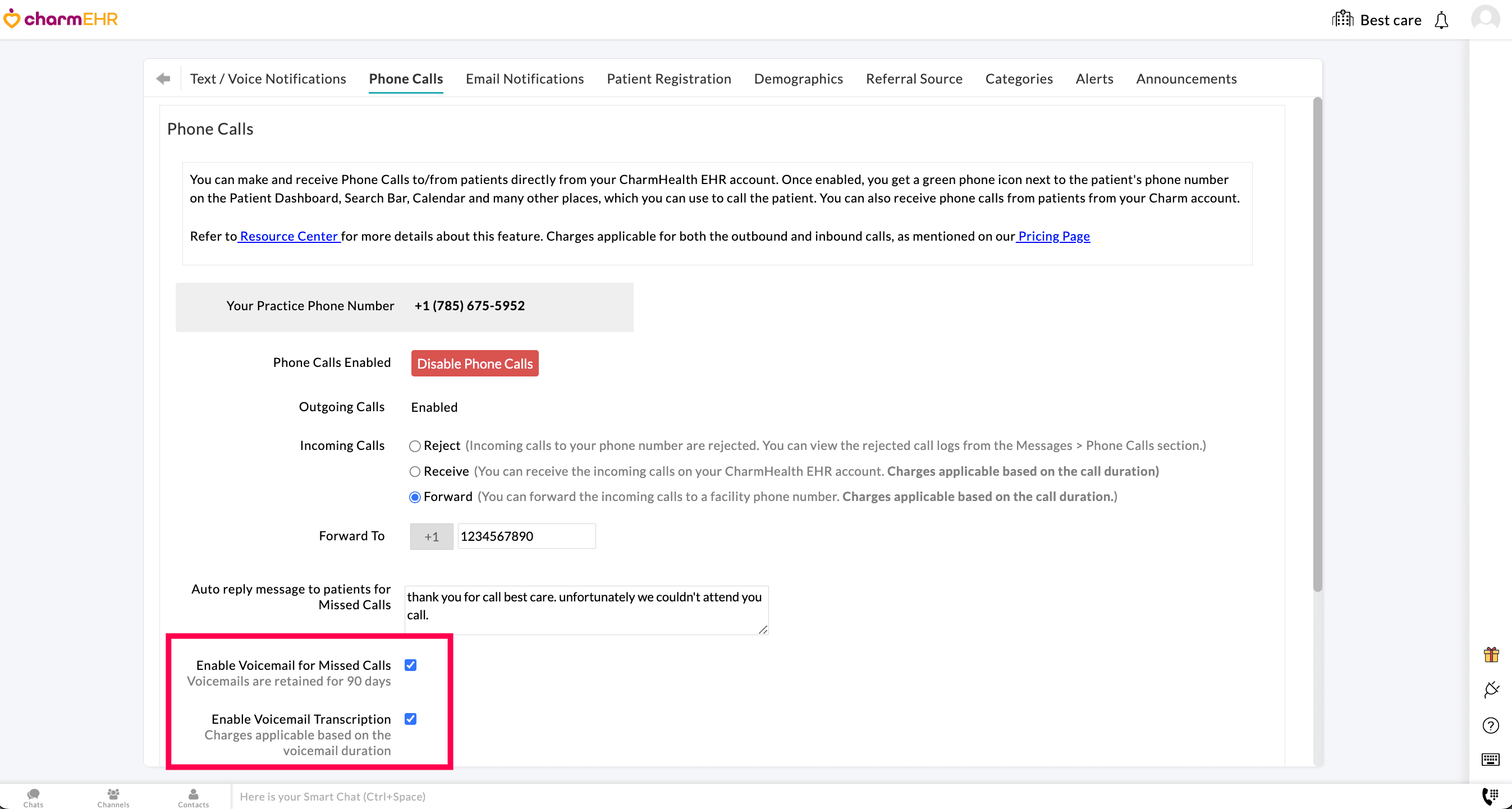 Enable Voicemail Transcriptions