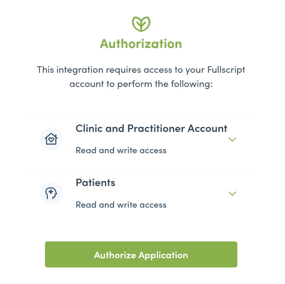 Fullscript Authorization