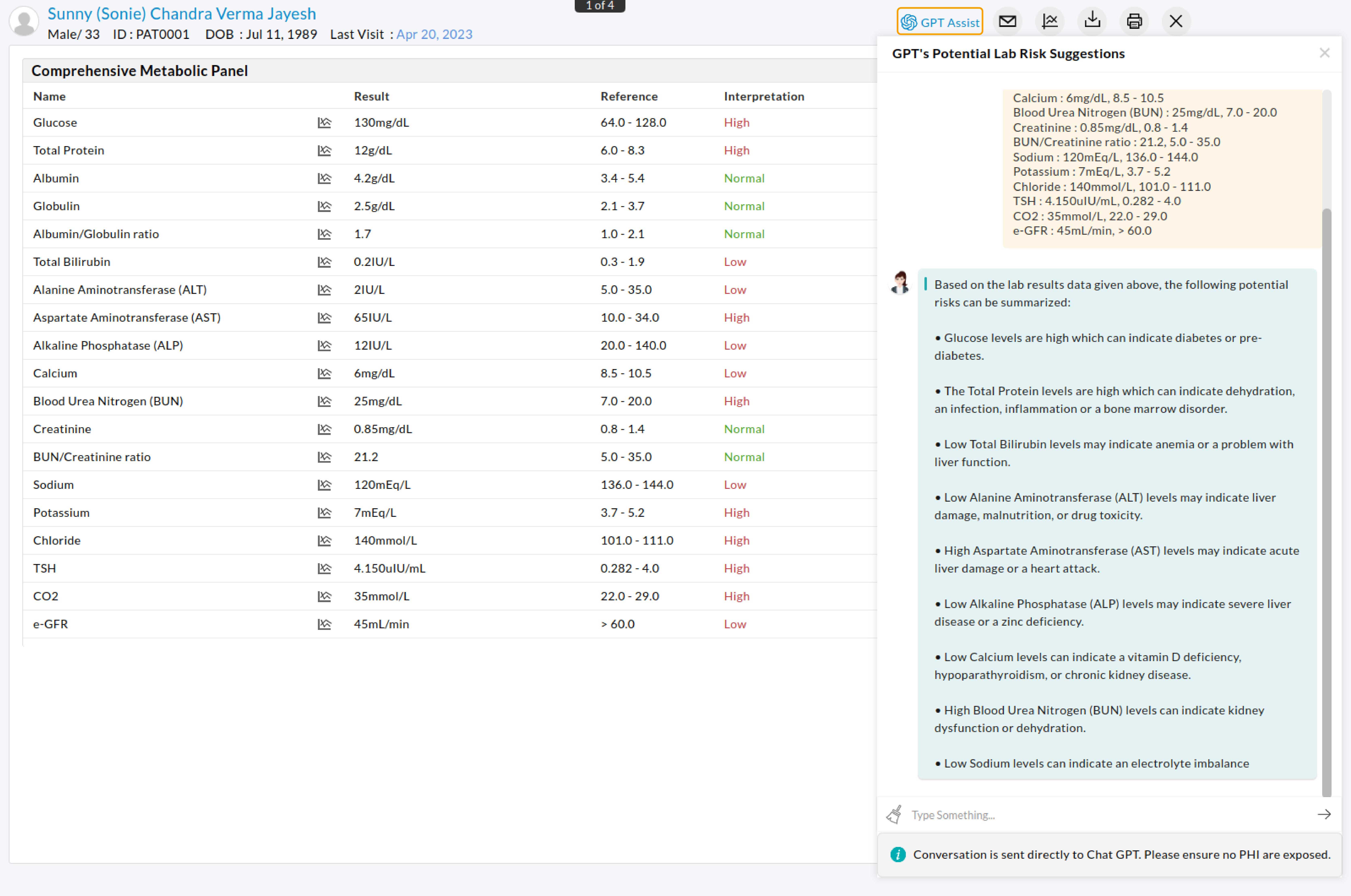 GPT Potential Lab Risk Suggestions