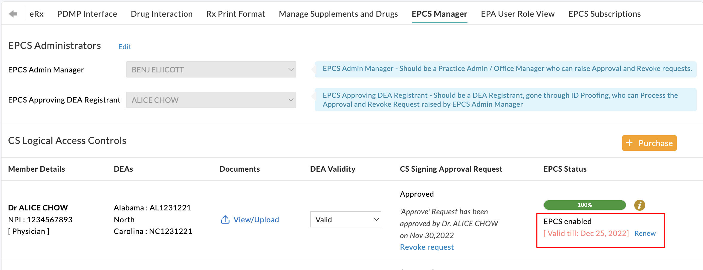 Renew EPCS Subscriptions