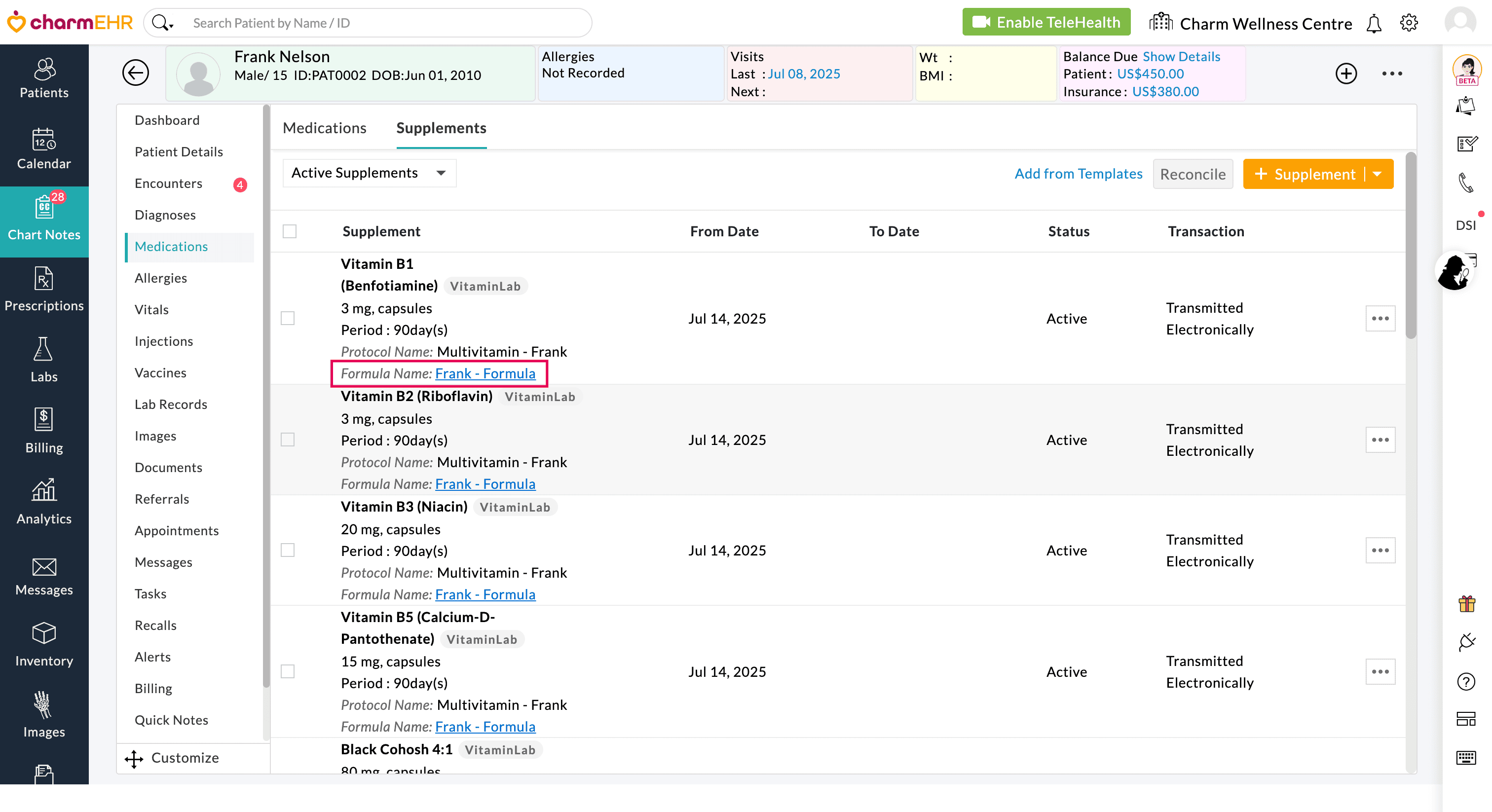 Reorder VitaminLab Protocols