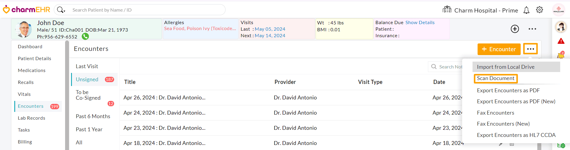 Scan Document Option in Encounters