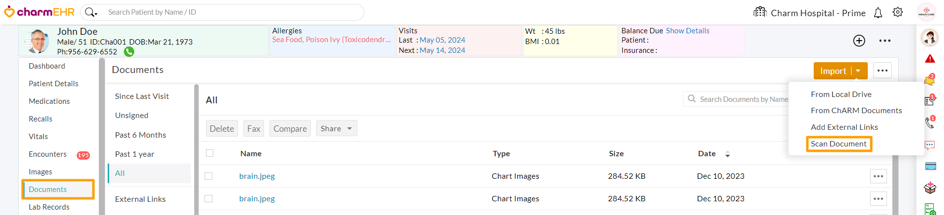Scan Document Option