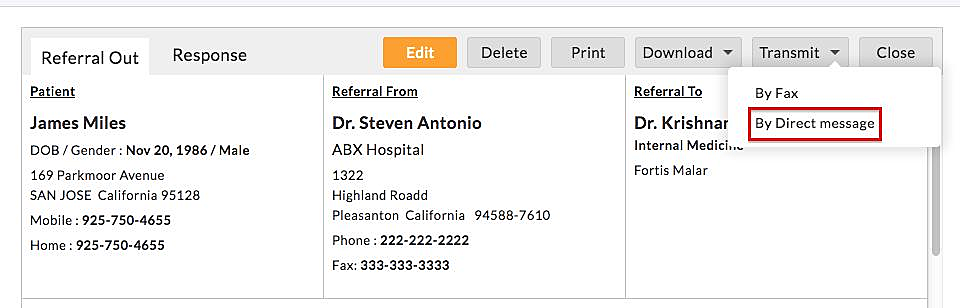 Transmit By Direct Message