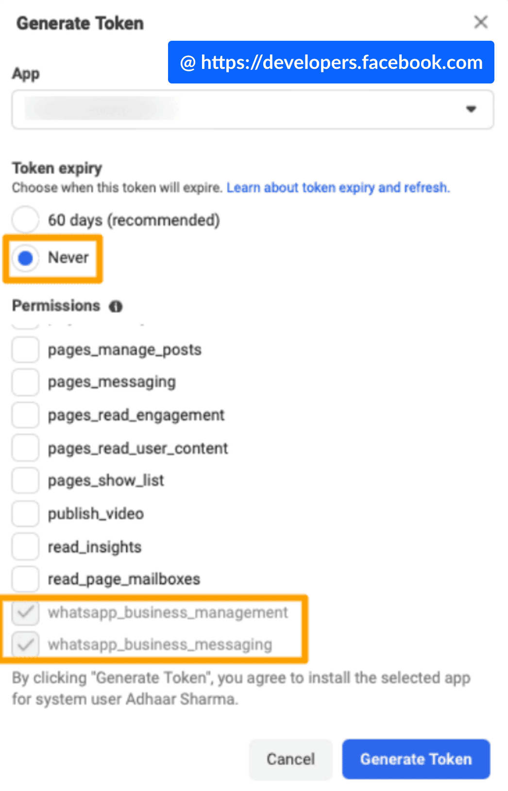 WhatsApp Permanent Access Token