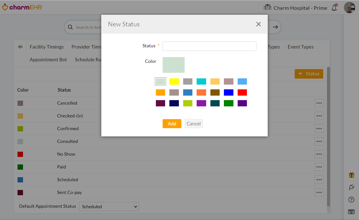 Add Appointment Status