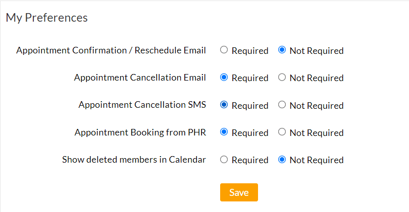 Appointment Preferences