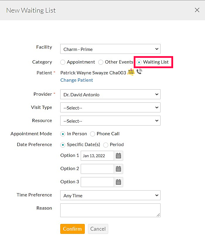 Appointment Waitlist From Calendar