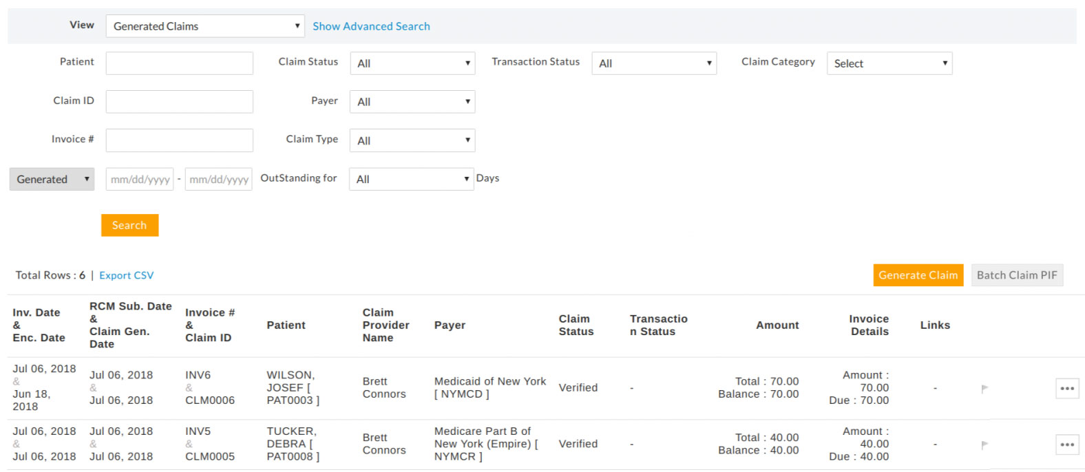 Claim Submission View