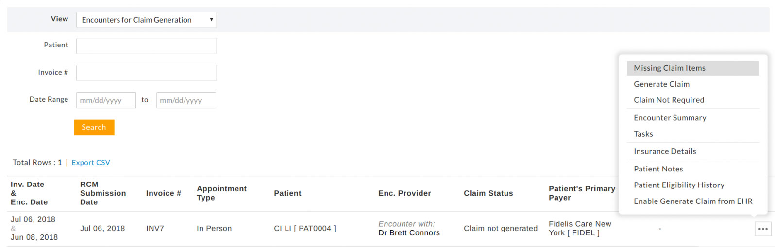 Generate Claims View