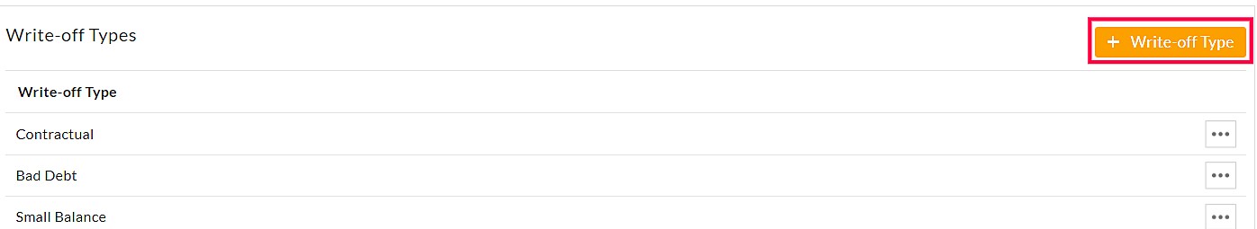 Add Write-Off Type Option