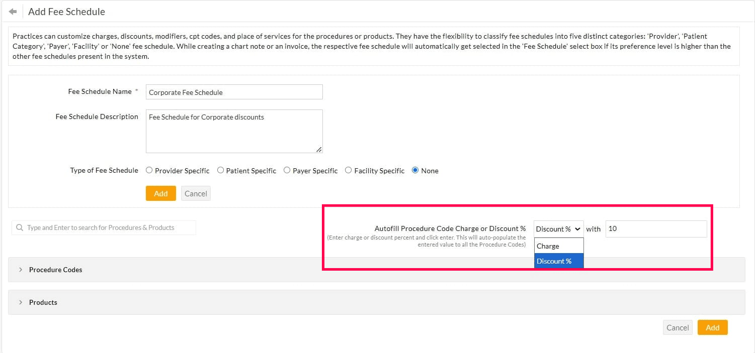 Autofill Procedure Codes