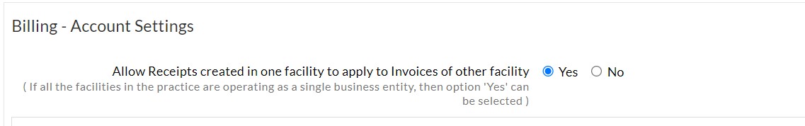 Billing Account Settings
