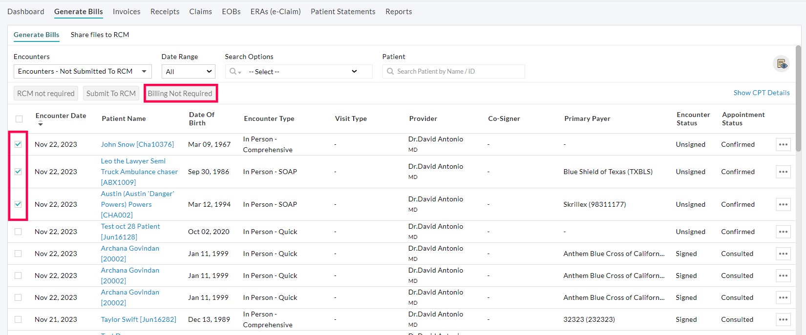 Billing Not Required