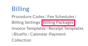 Billing Packages