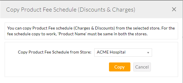 Copy Product Fee Schedule