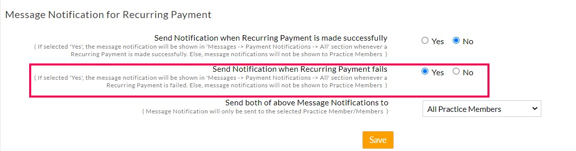 Failed Payment Notifications