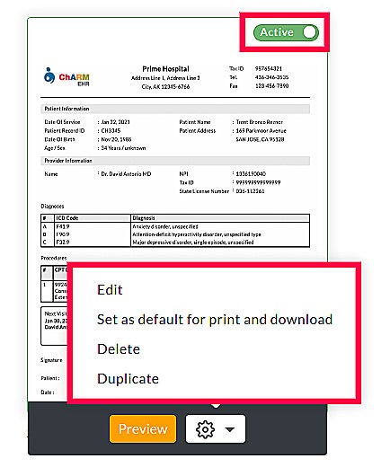 Invoice Template Options