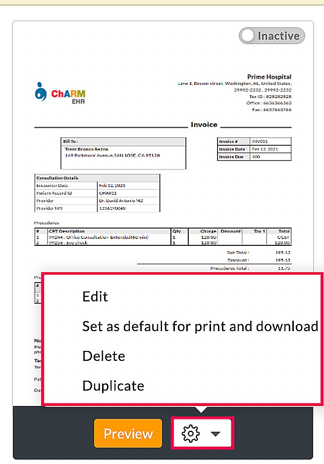 Invoice Template Preview