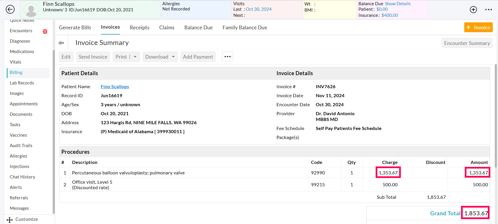 Invoice View Number Group