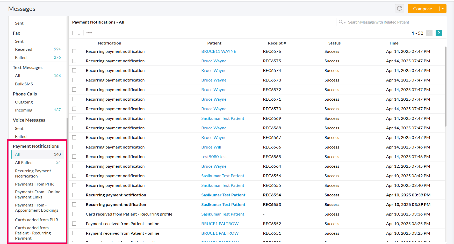 Payment Notifications in Messages