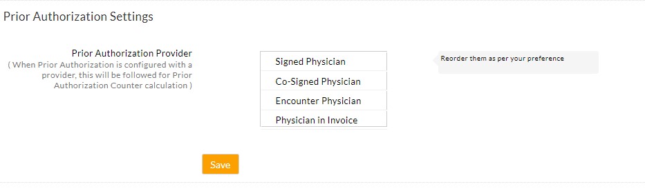 Prior Authorization Settings