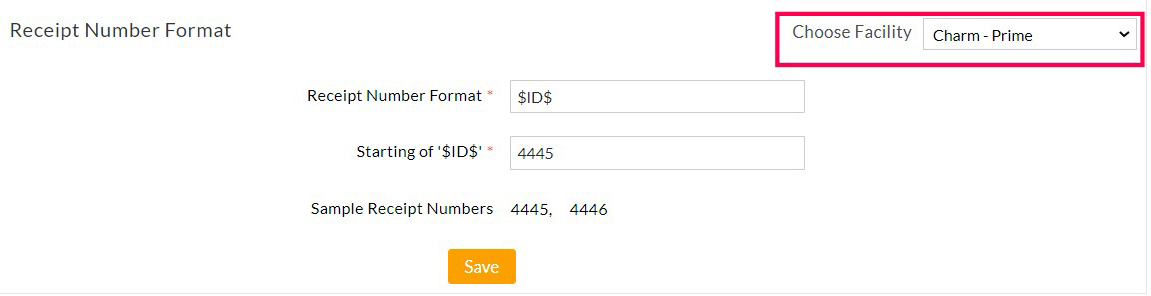 Receipt Number Format