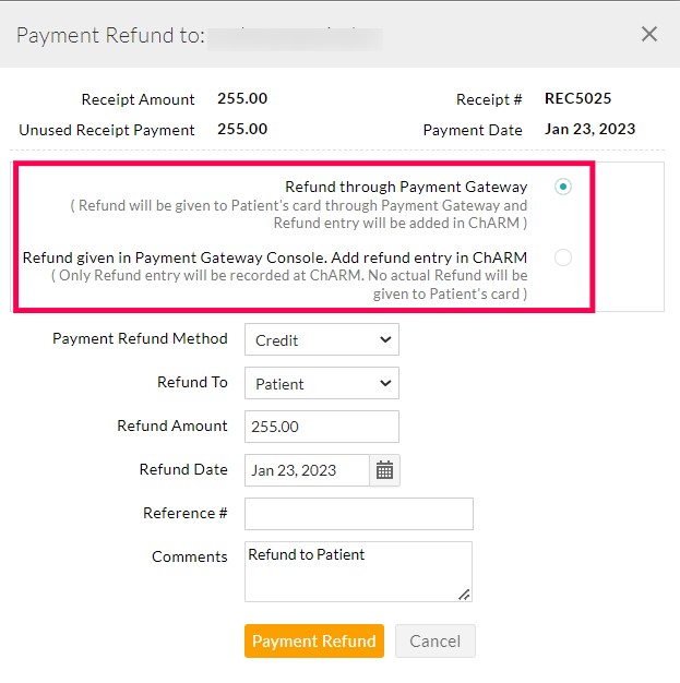 Refund an Unused Payment