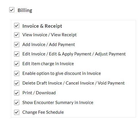 Role Based Fee Schedule Access