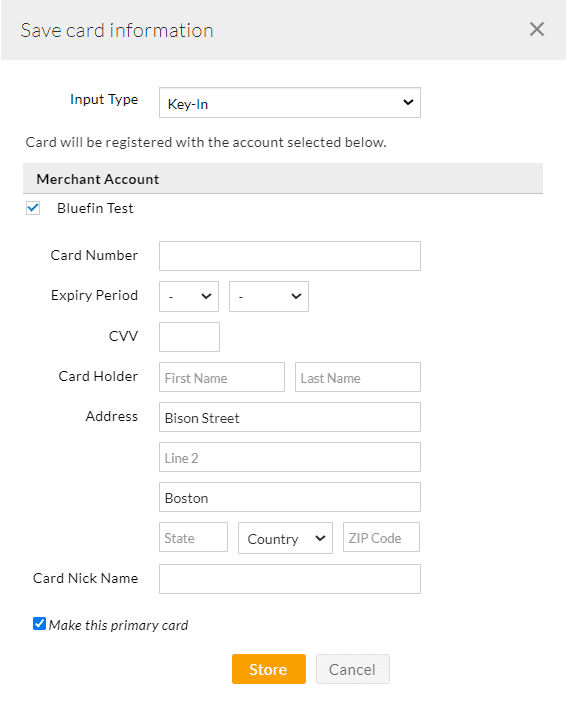 Save Card Information