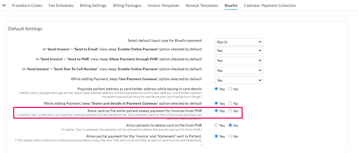Save Card on File from PHR