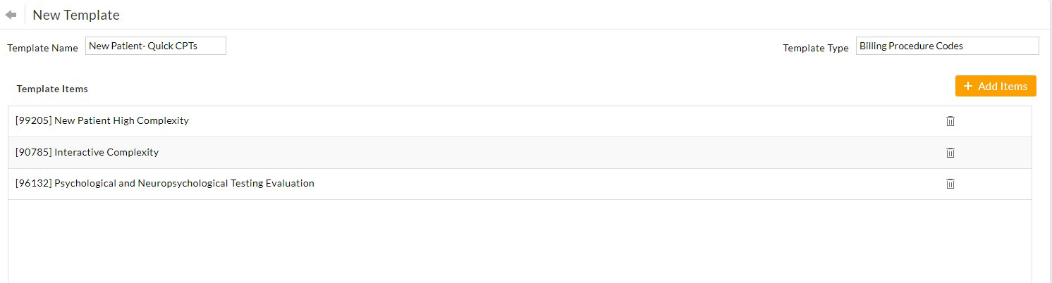 Save Procedure Codes