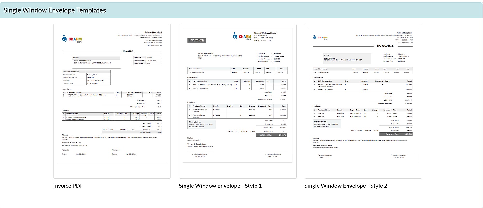 Single Window Envelope Templates