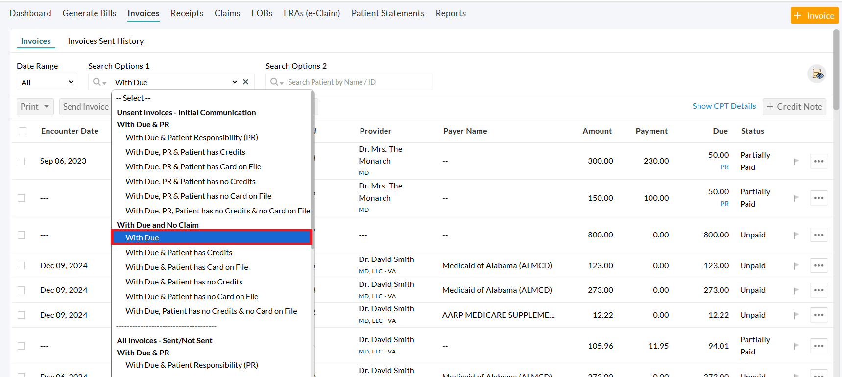 With Due for Self Pay