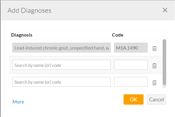 Add Diagnosis to Template