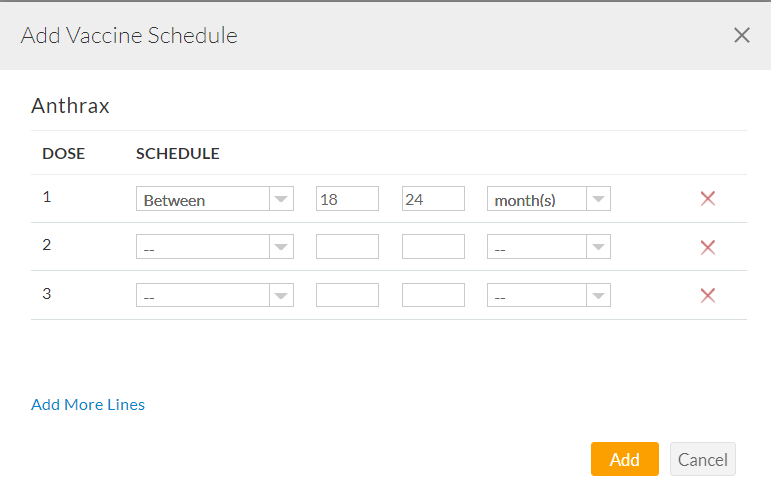 Add Vaccine Schedule