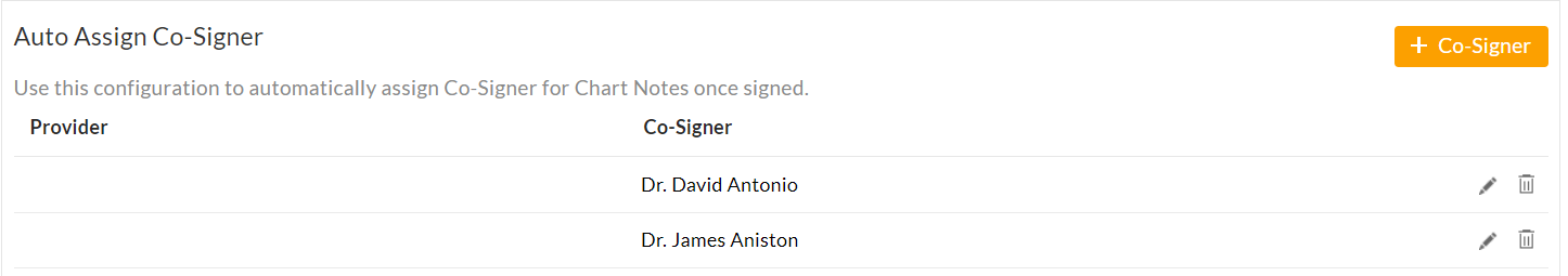 Auto Assign Co-Signer Settings
