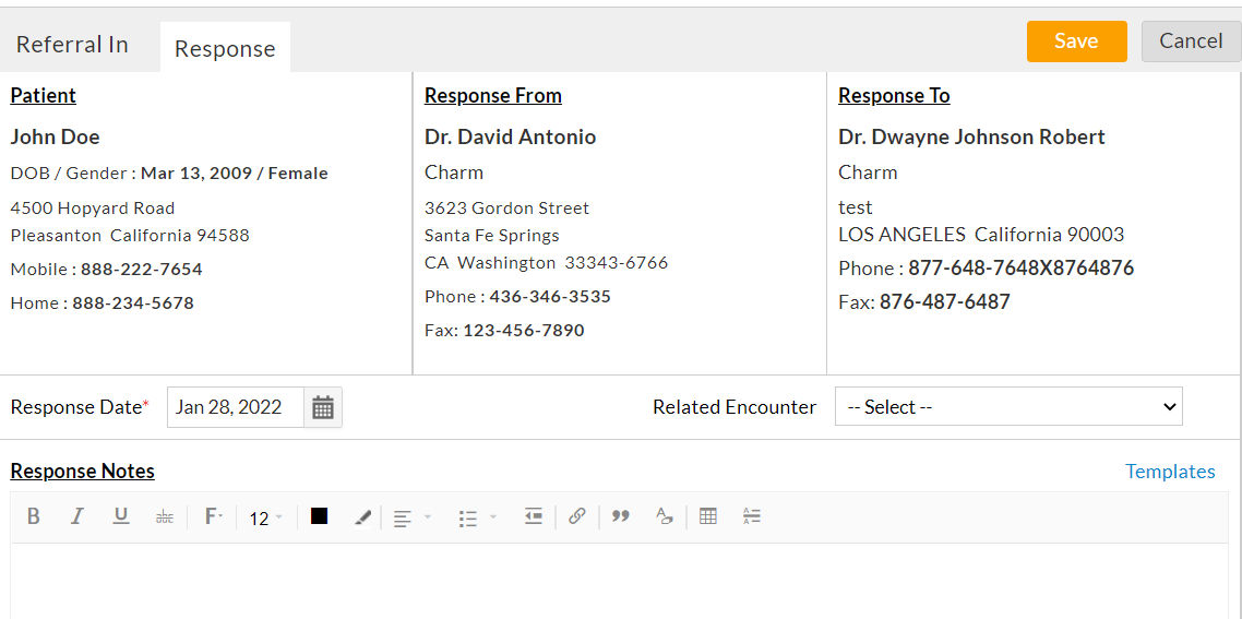 Referral In Response