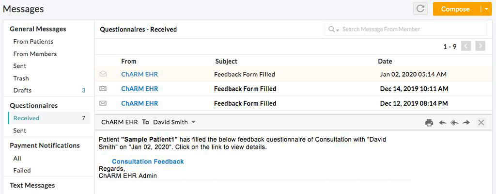 View Patient Feedback