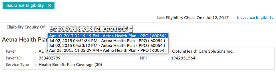 Insurance Eligibility Enquiry