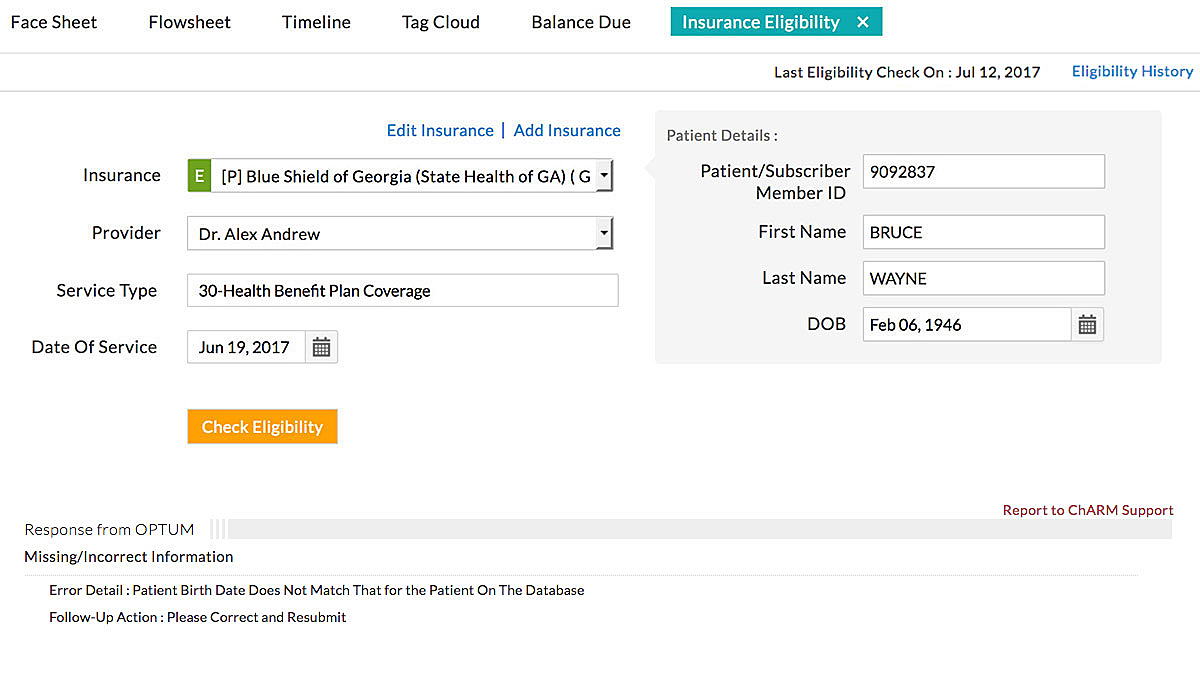 Insurance Eligibility Response