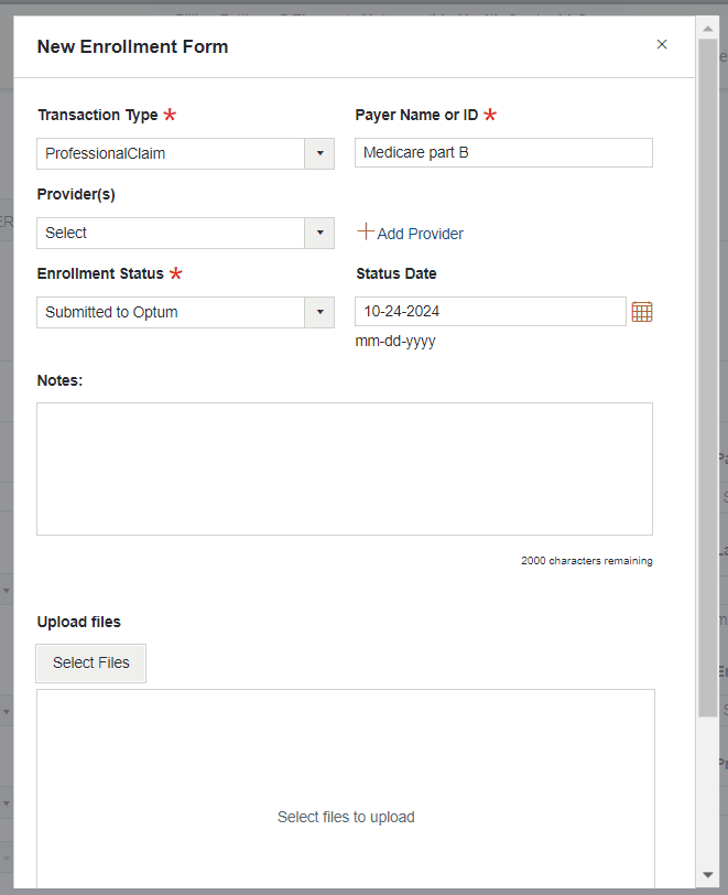 New Claim Enrollment Form