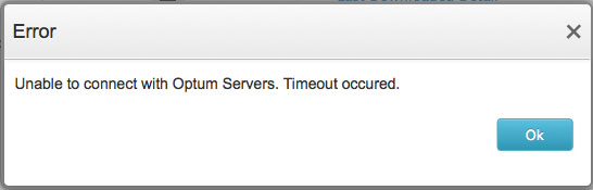 Optum Conection Error
