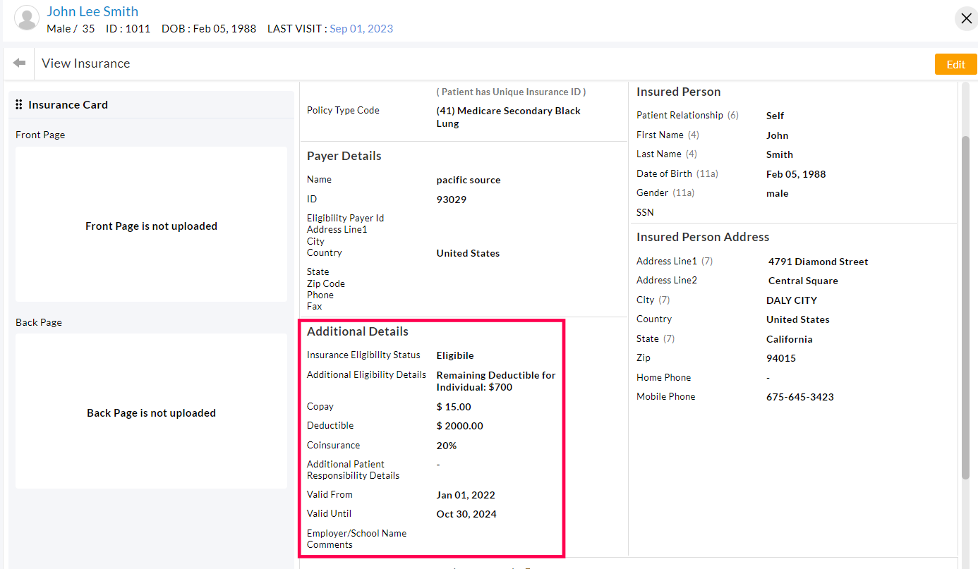 View Insurance - Additional Details