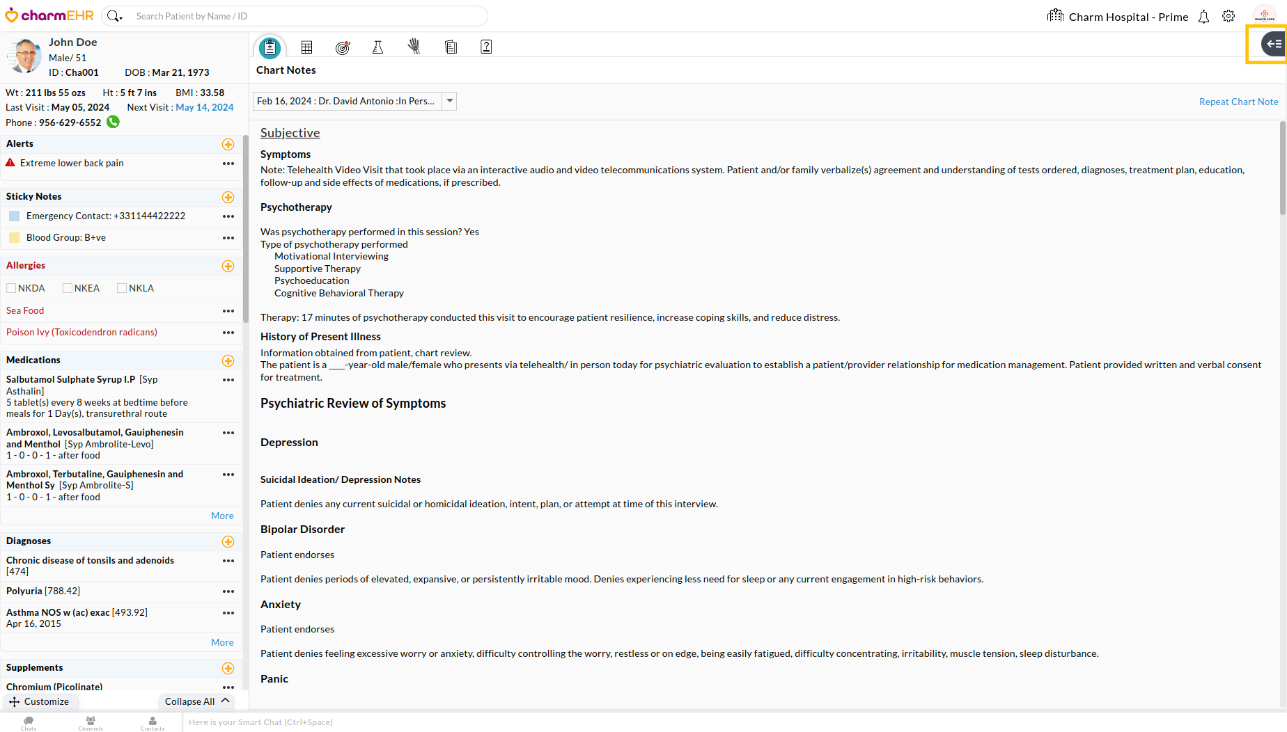 Middle Pane Expanded