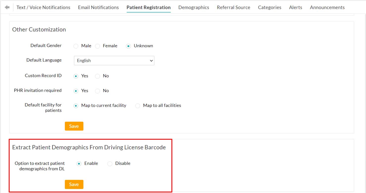 Enable Extract Patient Data from Driving License
