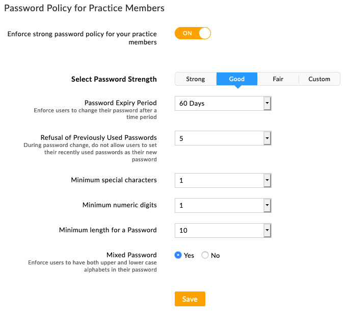 Enable Password Policy